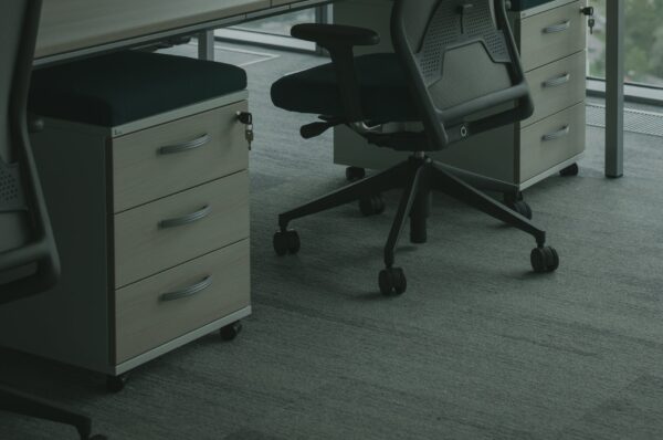 black rolling chair inside the office